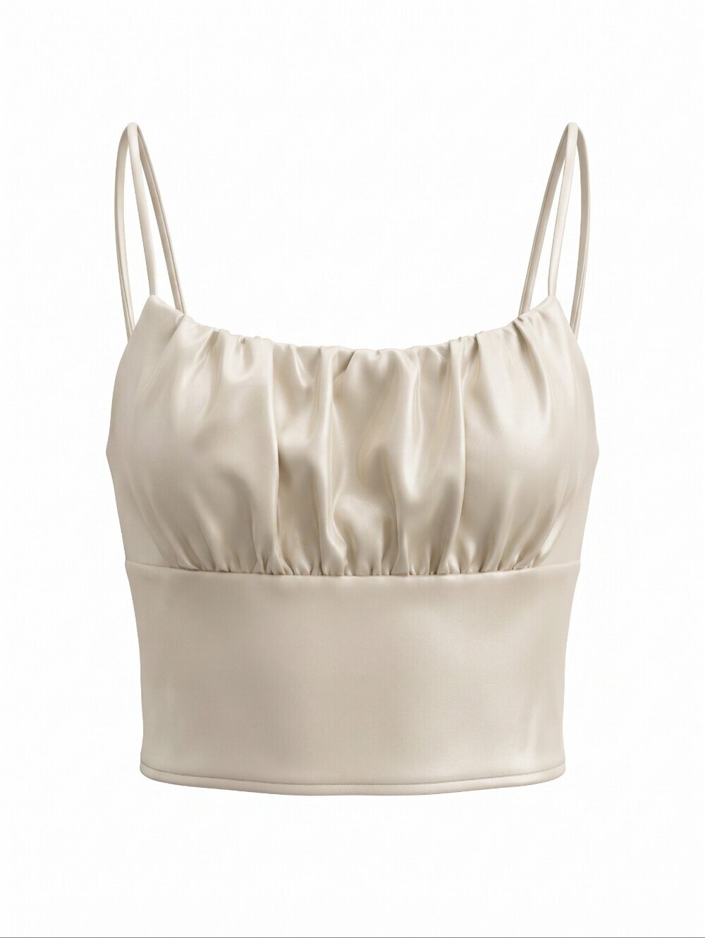 Zara Cream Satin Cami Festival Whimsical Barbiecore Layering Renisance Cropped
